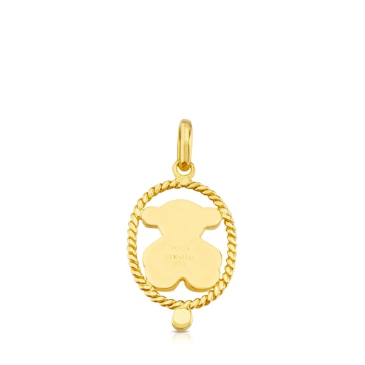 Vermeil Silver Camee Pendant with Spinel