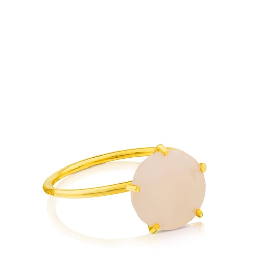 Ring Ivette aus Gold mit rosa Opal