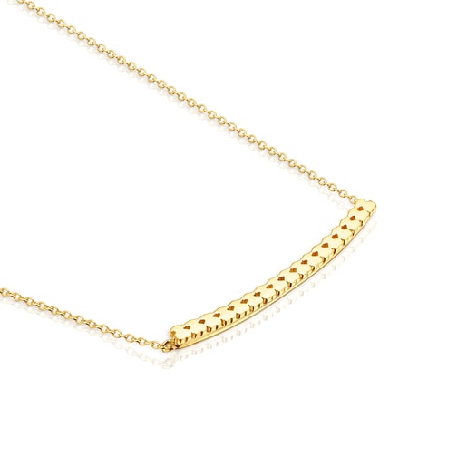 Collana a barra con placcatura in oro 18 kt su argento dritto