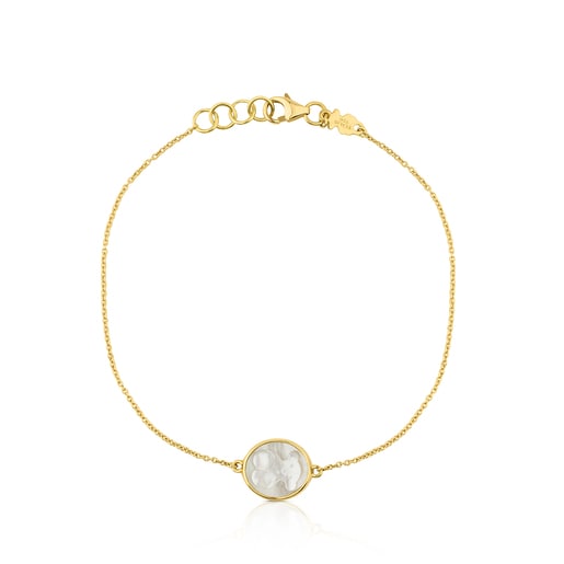 Gold with Mother-of-Pearl Camee Bracelet