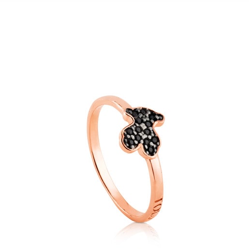Rose Vermeil Silver TOUS Motif Ring with Spinels Bear motif