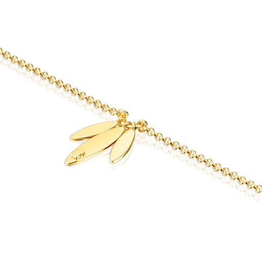 Silver Vermeil Fragile Nature laurel leaf Bracelet