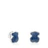 Silver New Color Earrings with Quartz with Dumortierite