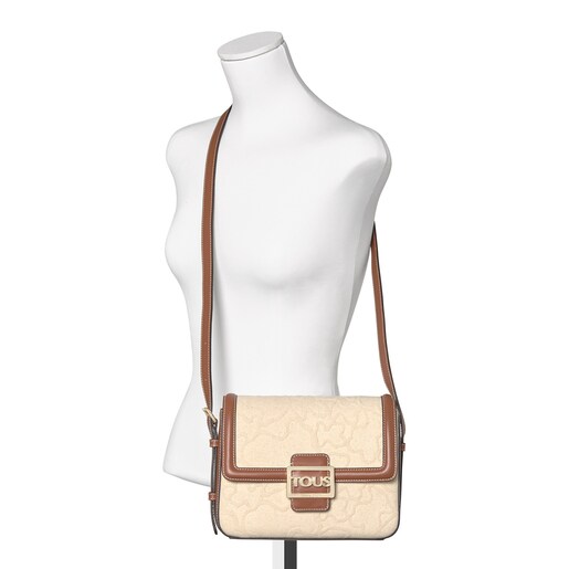 Medium beige and brown TOUS Icon Crossbody bag