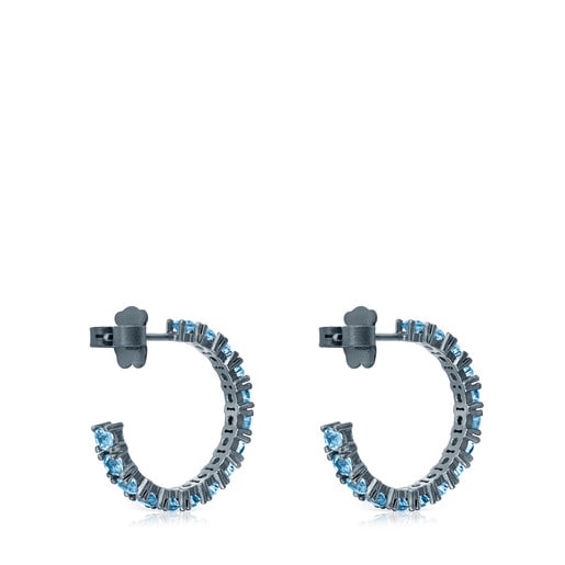 ATELIER Titanium Earrings with Gold and Topazes