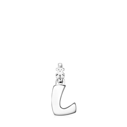 Alphabet letter L pendant in silver