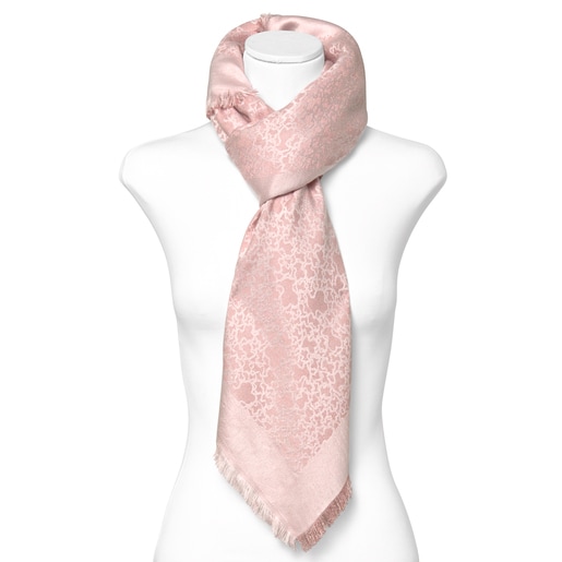 Бледно-розовый жаккардовый шарф Kaos Mini