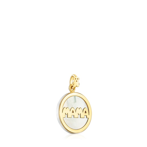Gold TOUS Mama Pendant with Mother of Pearl