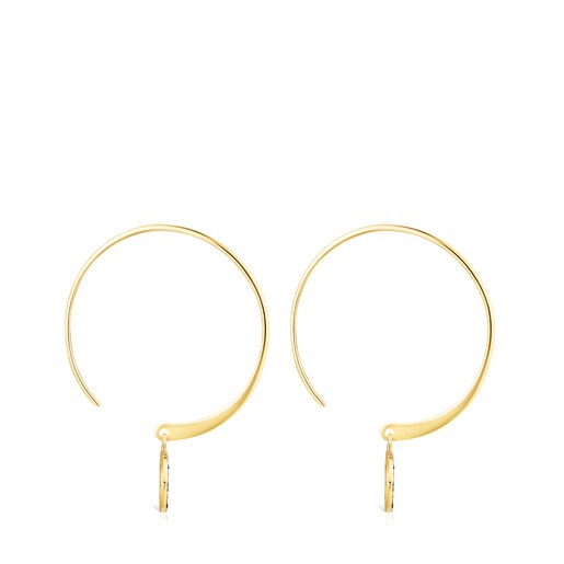 Short Silver Vermeil TOUS Good Vibes eye Earrings with Spinels