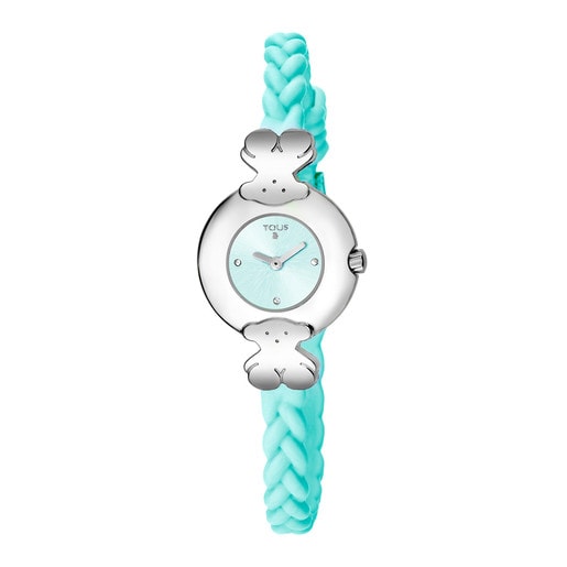 Steel Très Chic Watch with mint Silicone strap