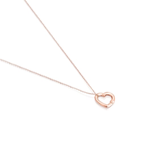 Collana cuore con placcatura in oro rosa 18 kt su supporto in argento