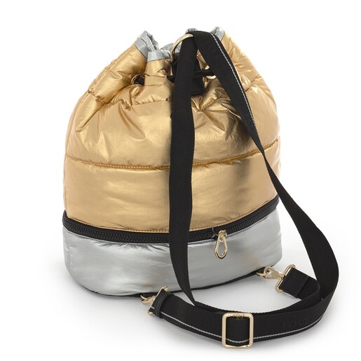 Gold/gun-farbiger Pleat Up Rucksack