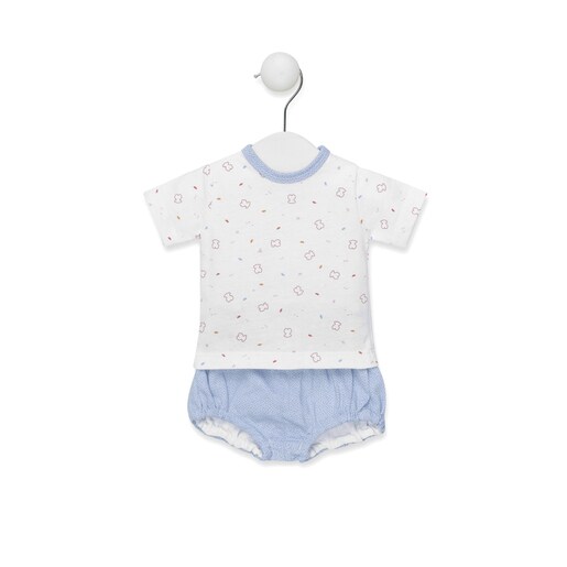 Conjunto camiseta y pololo Chill Azul Celeste