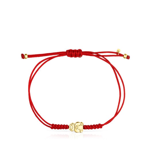 Bracelet Chinese New Year en Or et Cordon rouge