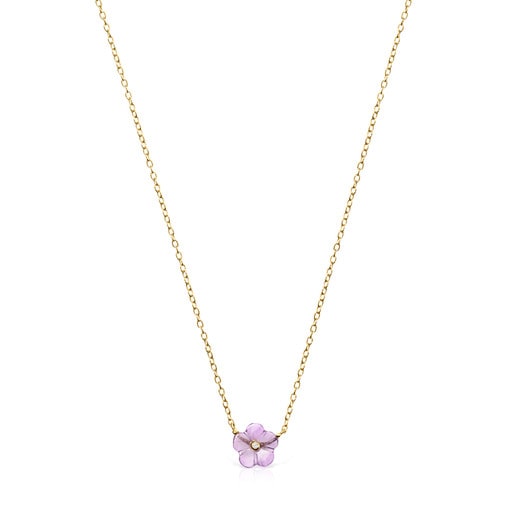 Vita Necklace in Gold with Amethyst and Diamond