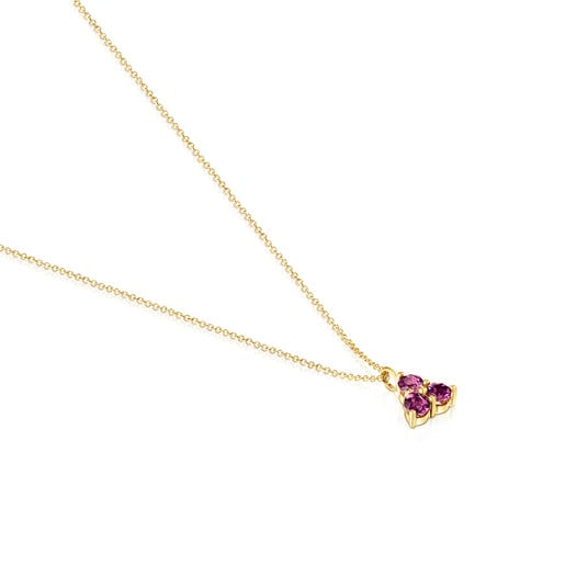 Gold Luz Necklace with Rhodolite
