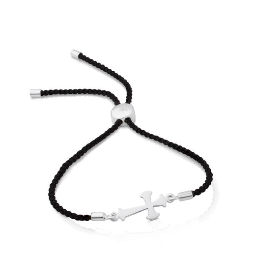 Silver Idol Tradition Bracelet with black cord