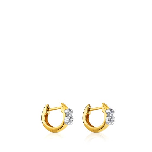 Yellow and White Gold Gen Earrings with Diamond