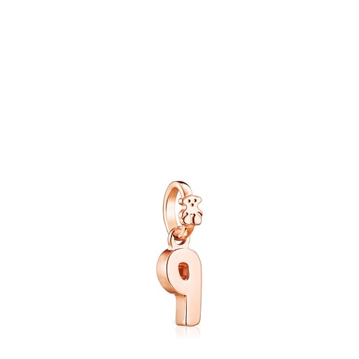 Rose Silver Vermeil Numbers number 9 Pendant