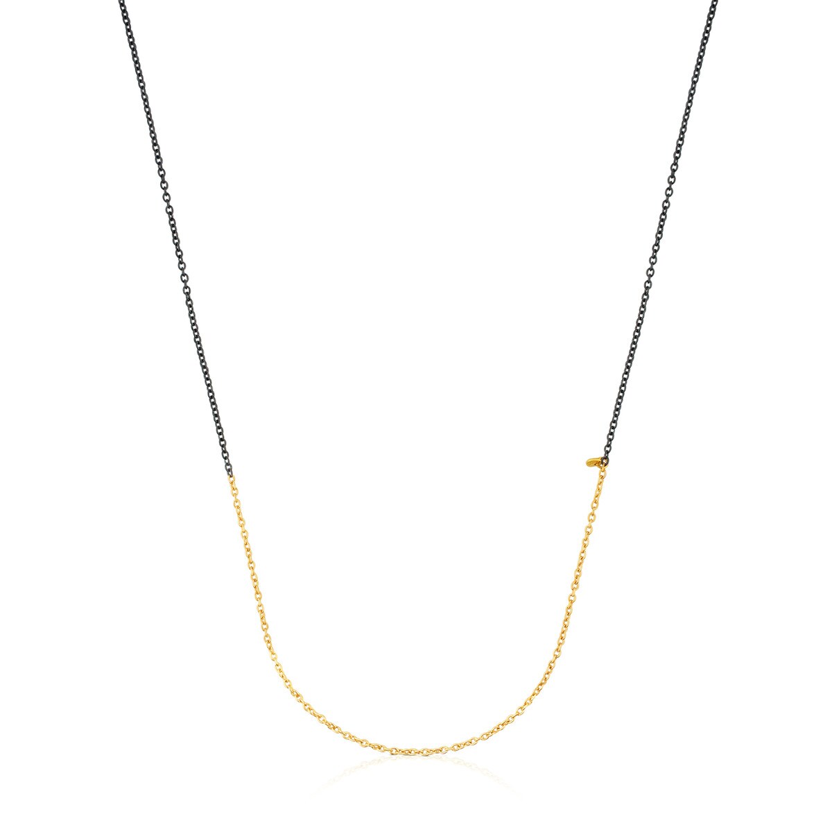 Cadena mediana de oro y plata pavonada, 50 cm Gem Power