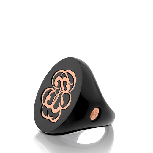 Кольцо Rubric из Серебра с розовым покрытием Vermeil и Камедью