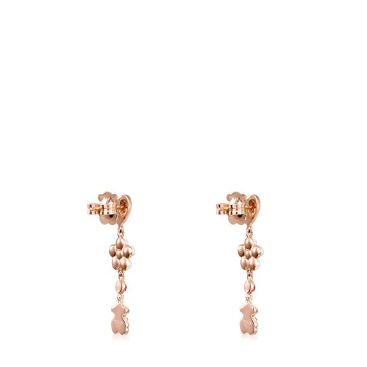 Long Rose Silver Vermeil Real Sisy Earrings with Gemstones | TOUS