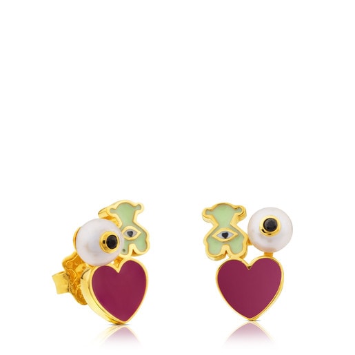 Boucles d’oreilles Face en Argent Vermeil