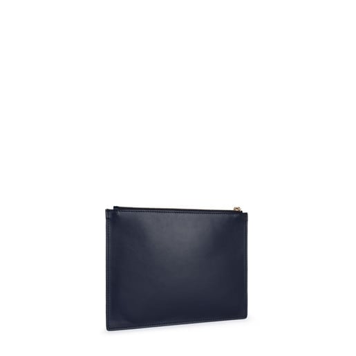 Blue Leather Romie Clutch bag