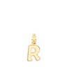 Alphabet letter R Pendant in Silver Vermeil