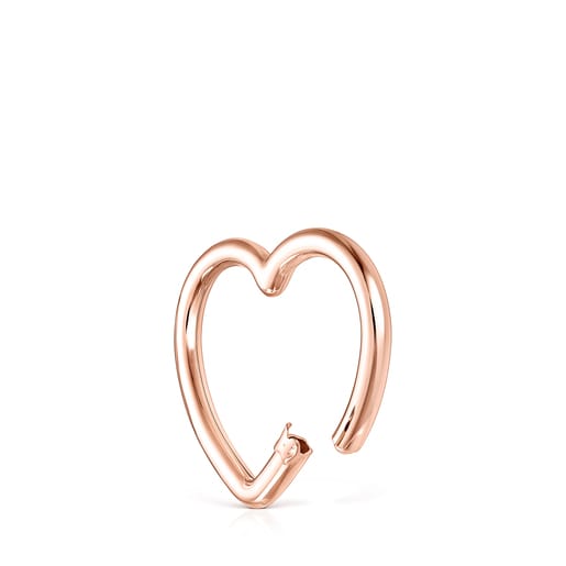 Large Hold heart Ring in Rose Vermeil
