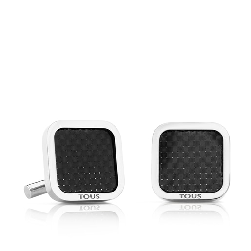 Stainless Steel TOUS Man Cufflinks with carbon filter