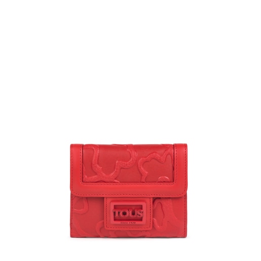 Portefeuille TOUS Icon LOVE petit en cuir rouge