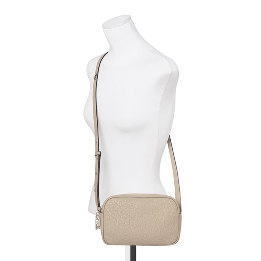 Small beige leather Sira crossbody bag
