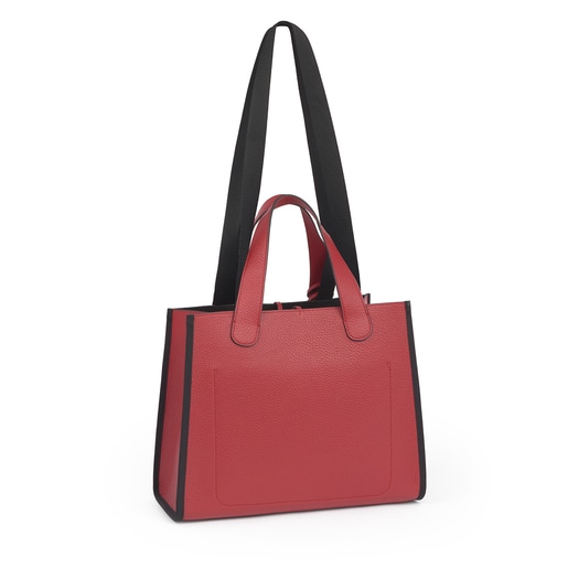 حقيبة أحمال Leissa متوسطة من الجلد باللون الأحمر