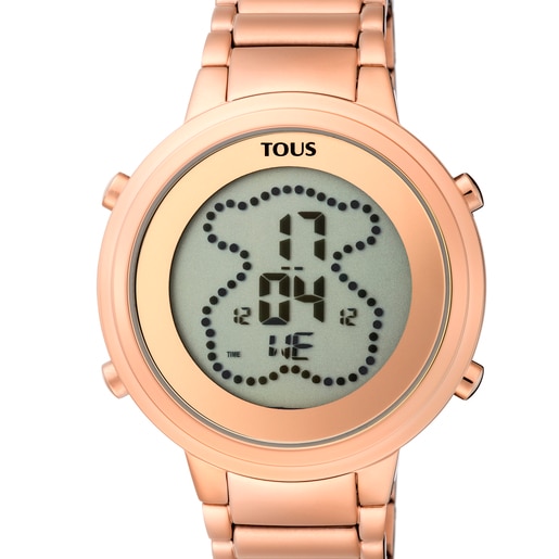 Pink IP Steel Digibear Digital Watch