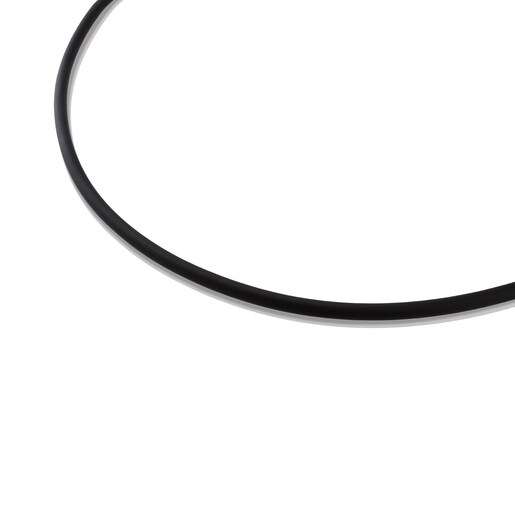 Cadena mediana TOUS Chokers de Caucho en color negro de 3 mm, 50 cm.