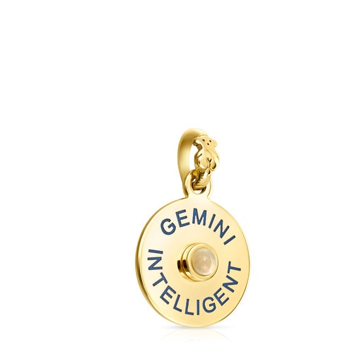 Vermeil Silver TOUS Horoscopes Gemini Pendant with Chalcedony