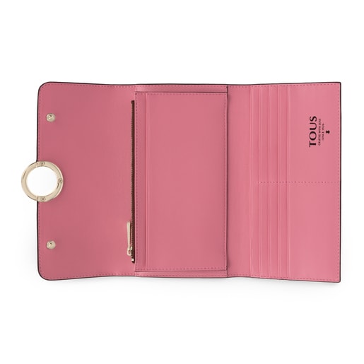 Medium brown and pink Audree wallet