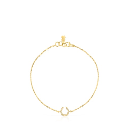 Gold TOUS Good Vibes horseshoe Bracelet with Diamonds