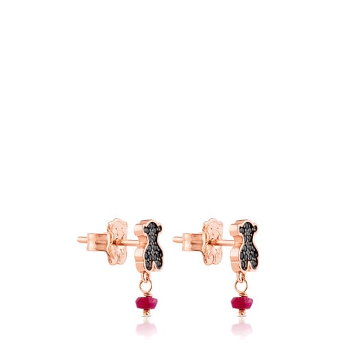 Aretes Motif con baño de oro rosa 18 kt sobre plata