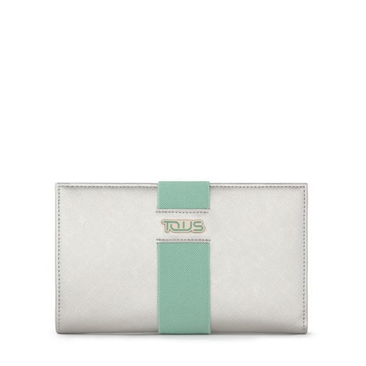 Μεγάλη ασημί τσάντα Clutch New Essence