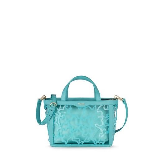 Small coral-mint colored Kaos Shock Reversible Handbag