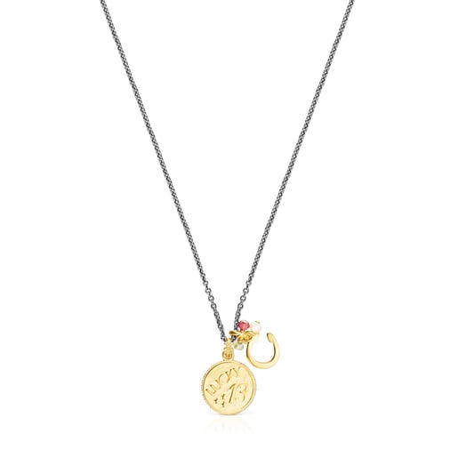 Silver Vermeil and Dark Silver TOUS Good Vibes 13 – horseshoe Necklace with  Gemstones | TOUS