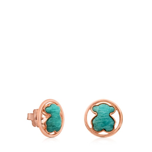 Rose Vermeil Silver Camille Earrings with Amazonite