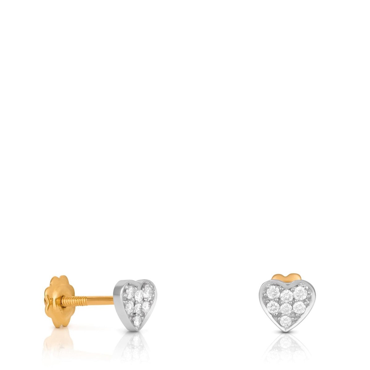 White and Yellow Gold Valentine's Day Earrings with Diamond