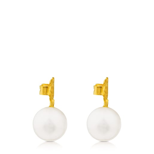 Aretes Ivette de Oro con Perla