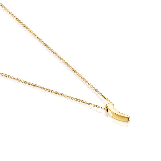 שרשרת זהב גוד וויבס עם תליון קרן שפע