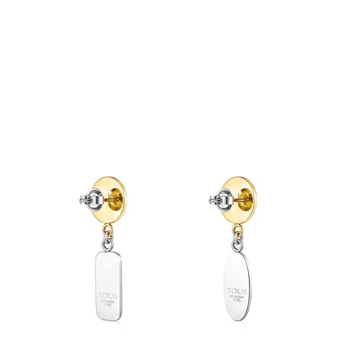 Short two-toned Steel TOUS Good Vibes Earrings
