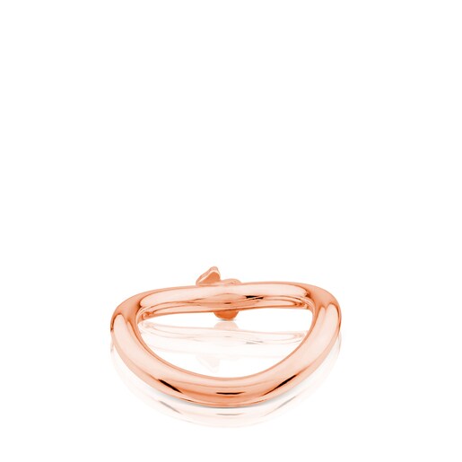 Anillo Ondas con baño de oro rosa 18 kt sobre plata