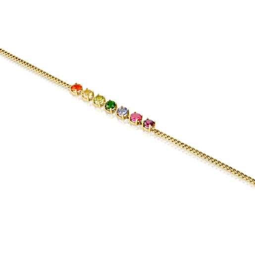 Gold Mix Color Bracelet with Gemstones